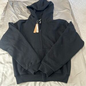 SKIMS cotton fleece zip up hoodie
